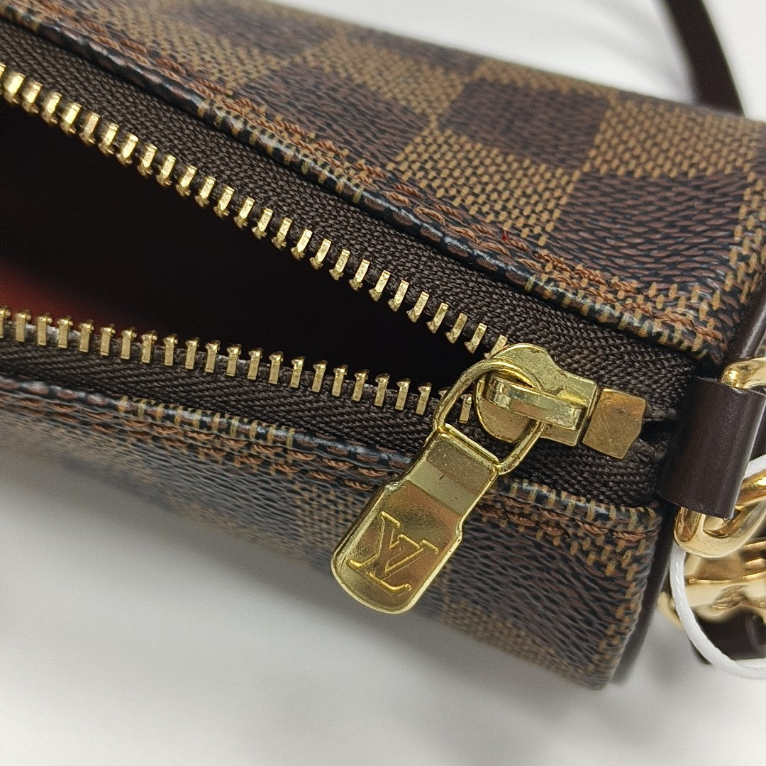 PAPILLON Mini Damier Ebene Coated Canvas Brown