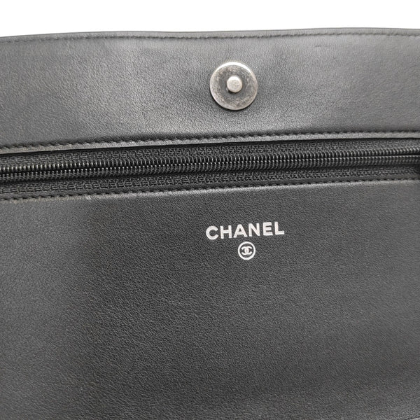 BOY CHANEL Mini Chevron Calfskin Black