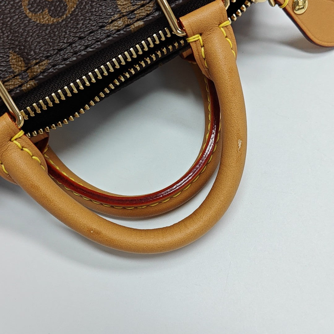 SPEEDY Nano Monogram Coated Canvas Brown