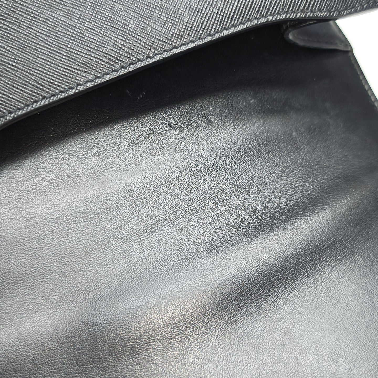 Saffiano Calfskin Shoulder Bag Black