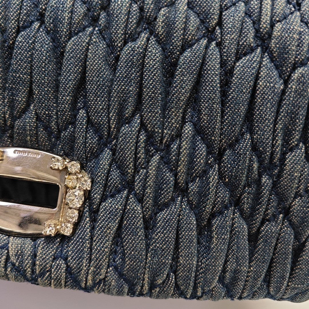 Crystal Quilted Denim Blue