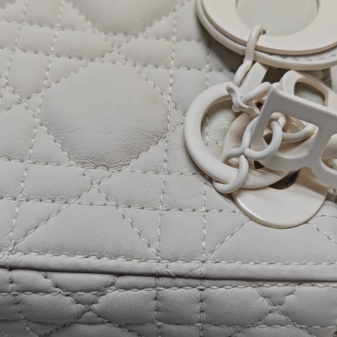 Lady Dior Mini Cannage Lambskin White