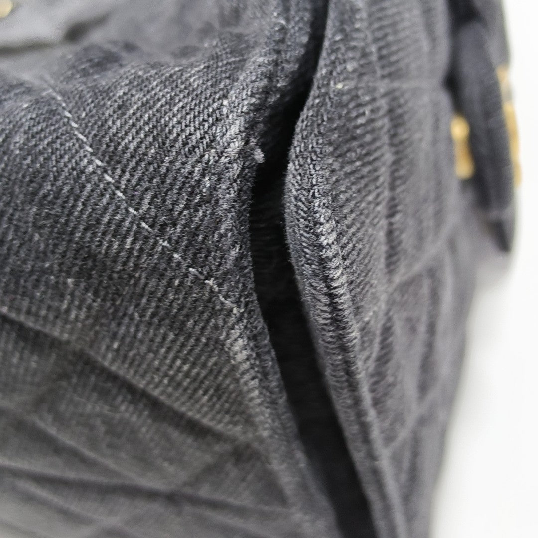 CHANEL 25 Medium Quilted Denim Black