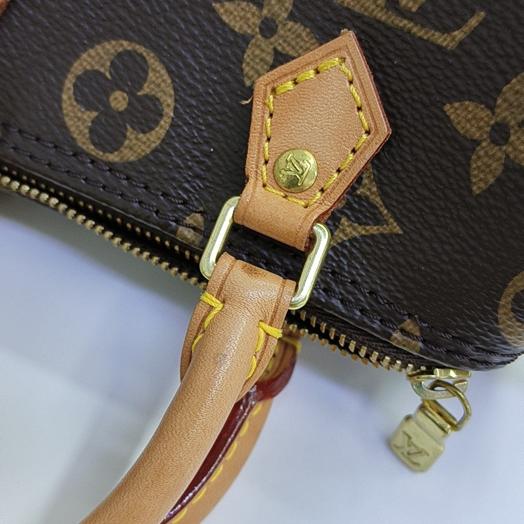 SPEEDY Nano Monogram Coated Canvas Brown