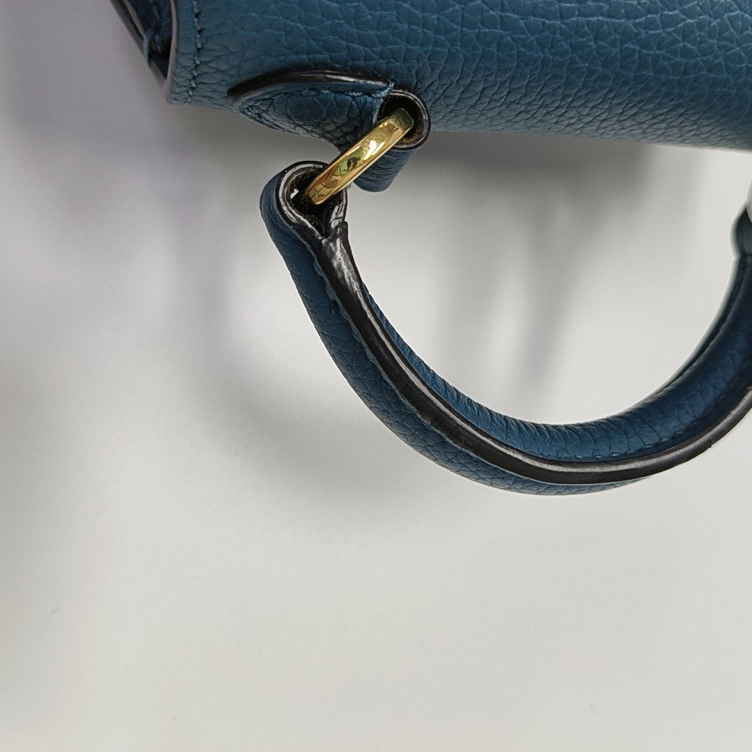Calfskin Shoulder Bag Mini Blue