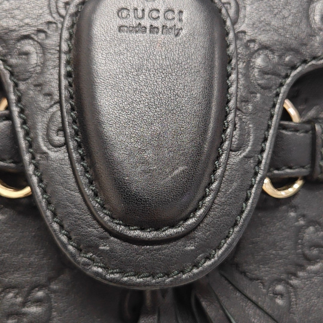 Emily Chain Mini Monogram Calfskin Black