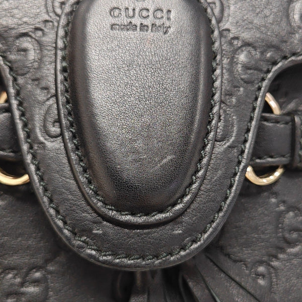 Emily Chain Mini Monogram Calfskin Black