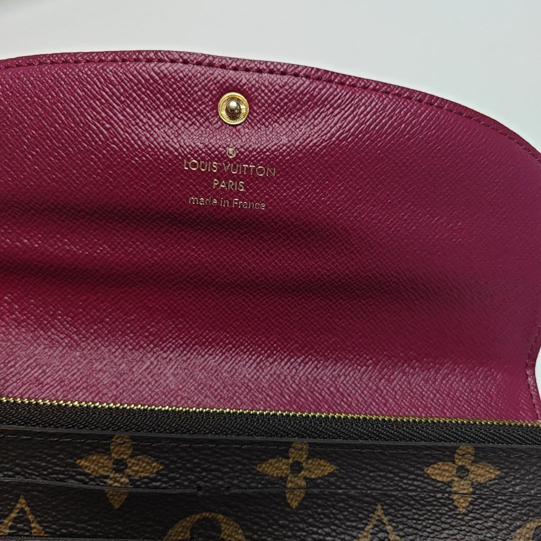 EMILIE Monogram Coated Canvas Brown Wallet