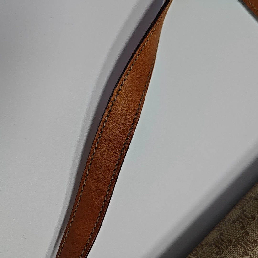 Coated Canvas Shoulder Bag Beige
