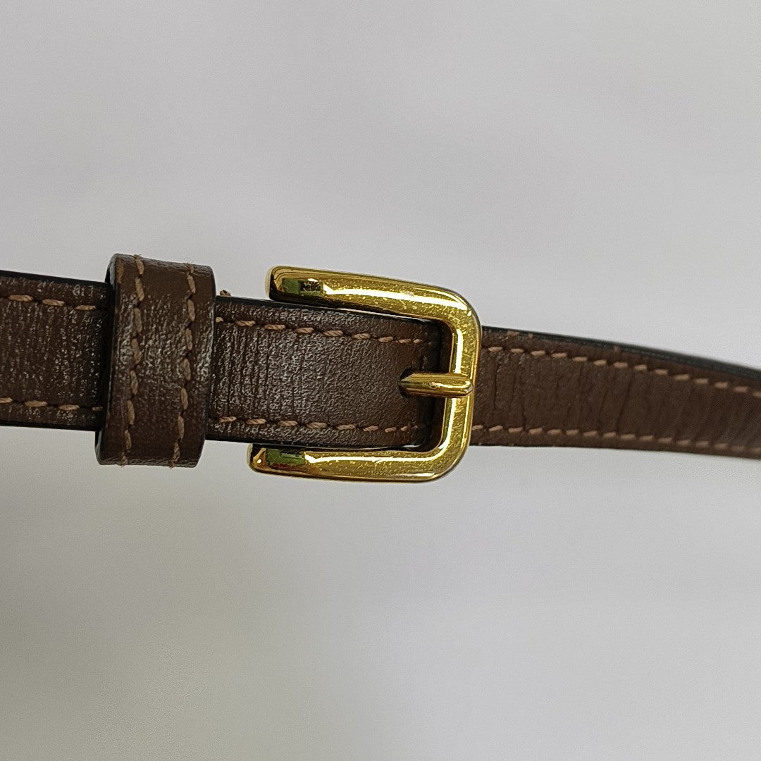 Horsebit 1955 Small Coated Canvas Beige