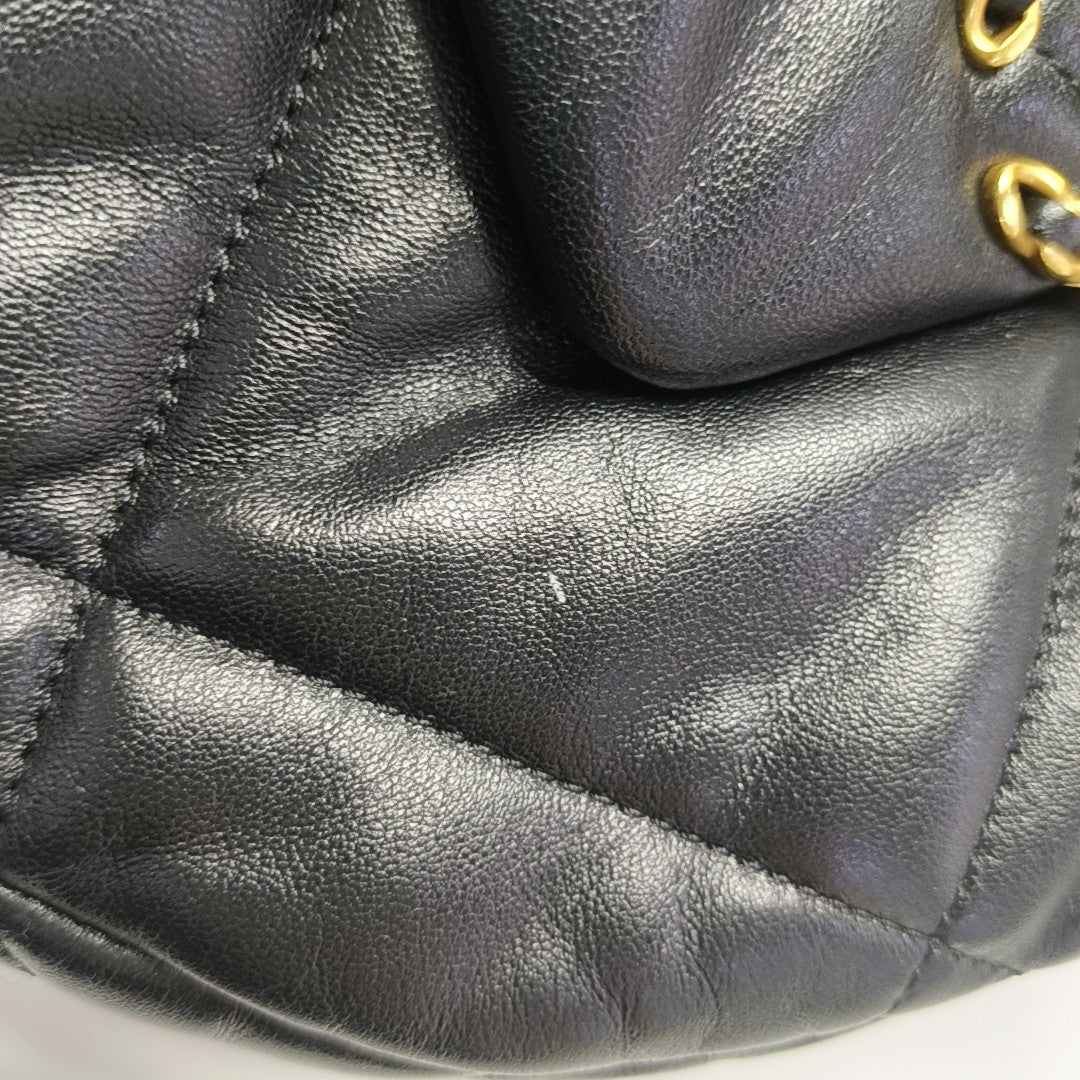 Quilted Lambskin Shoulder Bag Black
