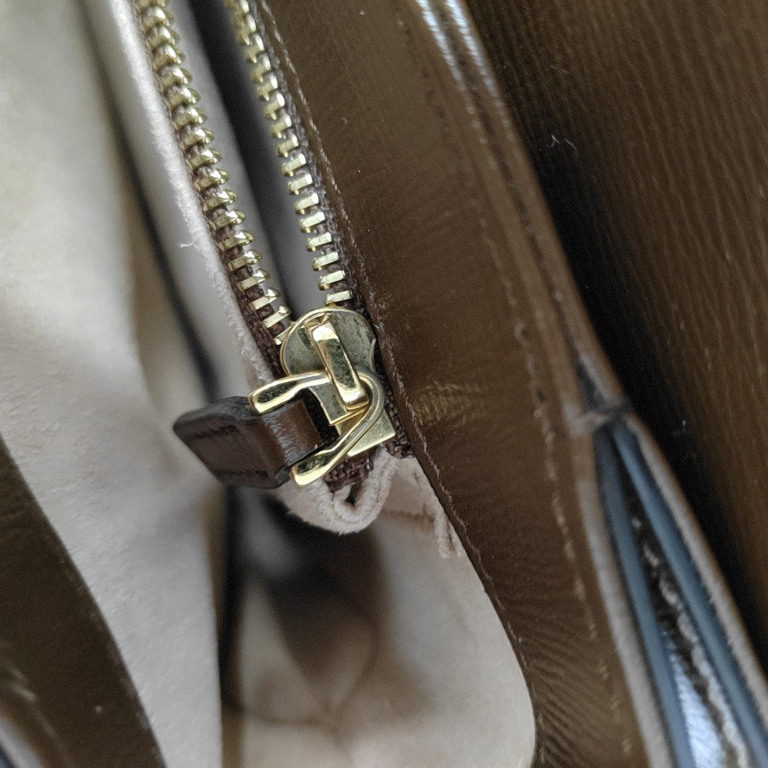 Horsebit 1955 Medium Monogram Coated Canvas Beige
