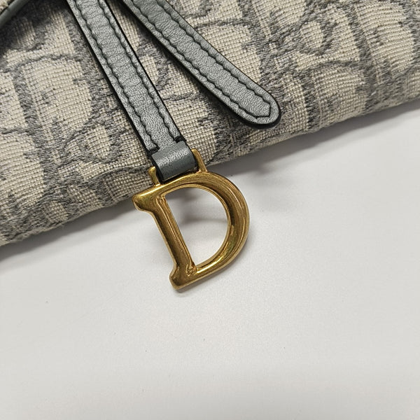 Saddle Mini Oblique Canvas Gray