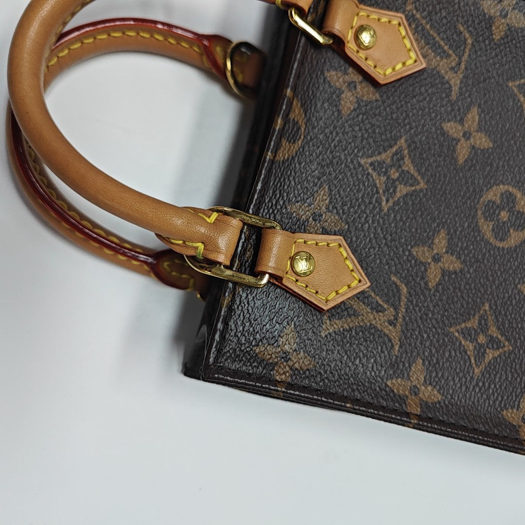SAC PLAT Mini Monogram Coated Canvas Brown