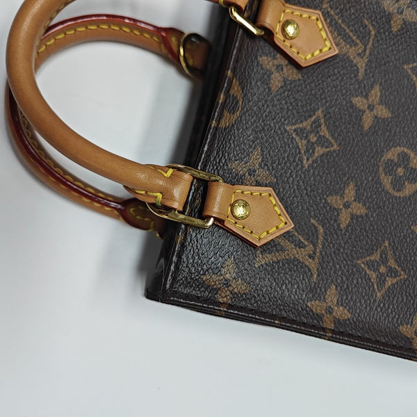 SAC PLAT Mini Monogram Coated Canvas Brown