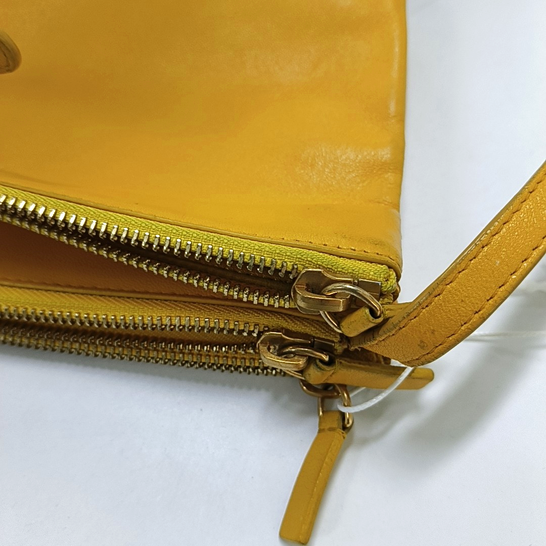 Authenticated pre-owned  TRIO Small Calfskin Yellow - Crossbody Bag at Looply