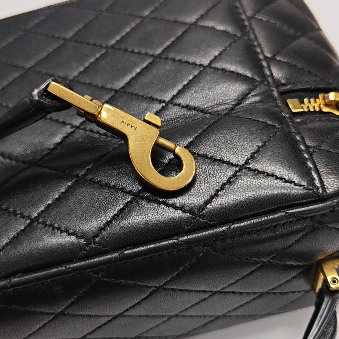 80'S VANITY Mini Quilted Lambskin Black