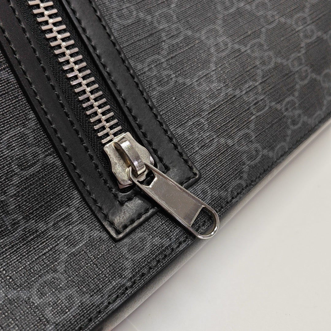 Monogram Coated Canvas Shoulder Bag Black