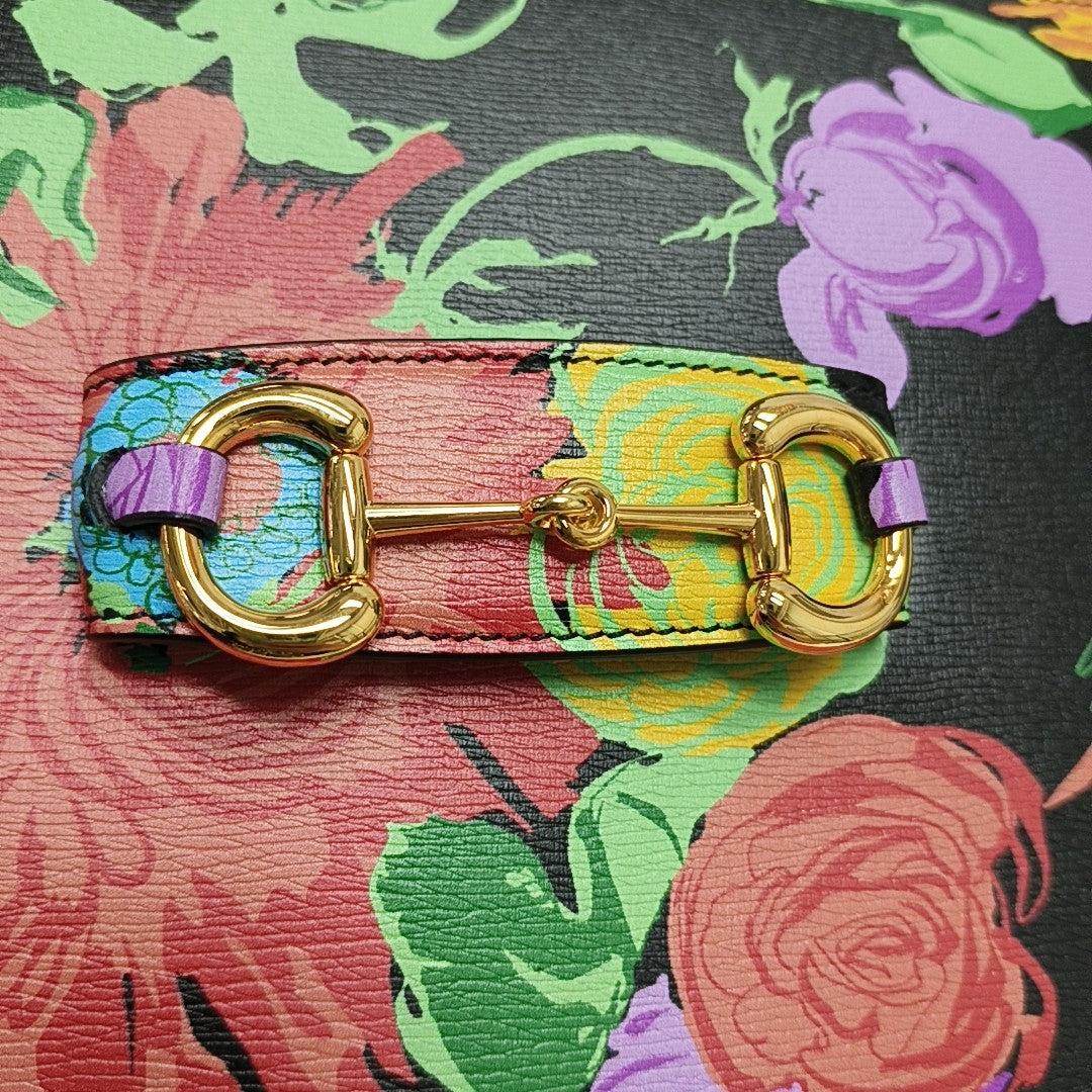 Authenticated pre-owned  Horsebit 1955 Small Calfskin Multicolor - Top Handle Bag at Looply
