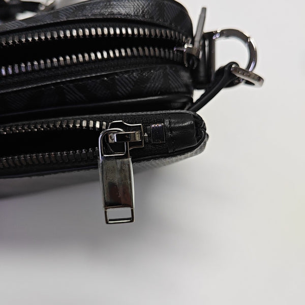 Coated Canvas Shoulder Bag Black