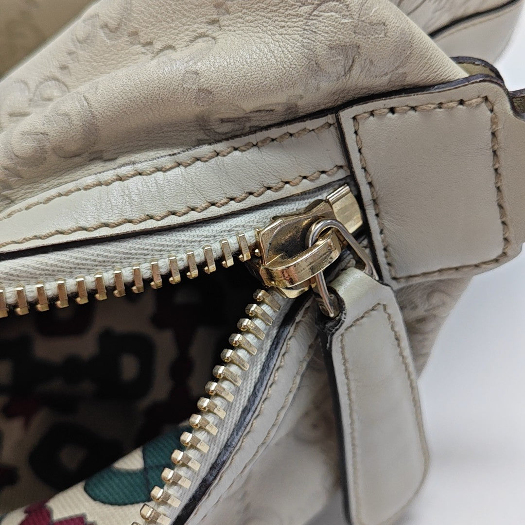 Monogram Calfskin Top Handle Bag White