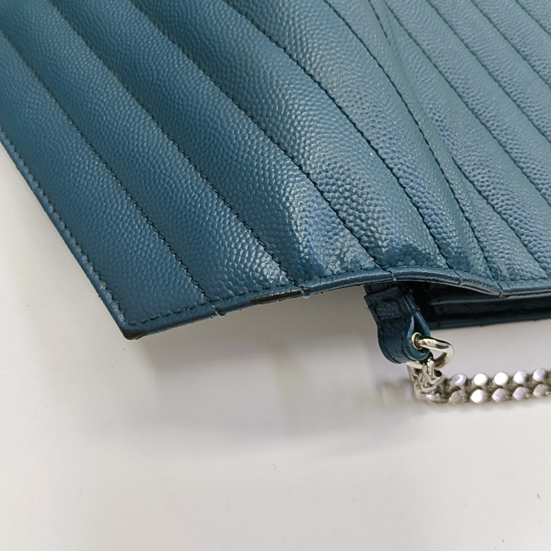 MONOGRAM Medium Chevron Calfskin Blue