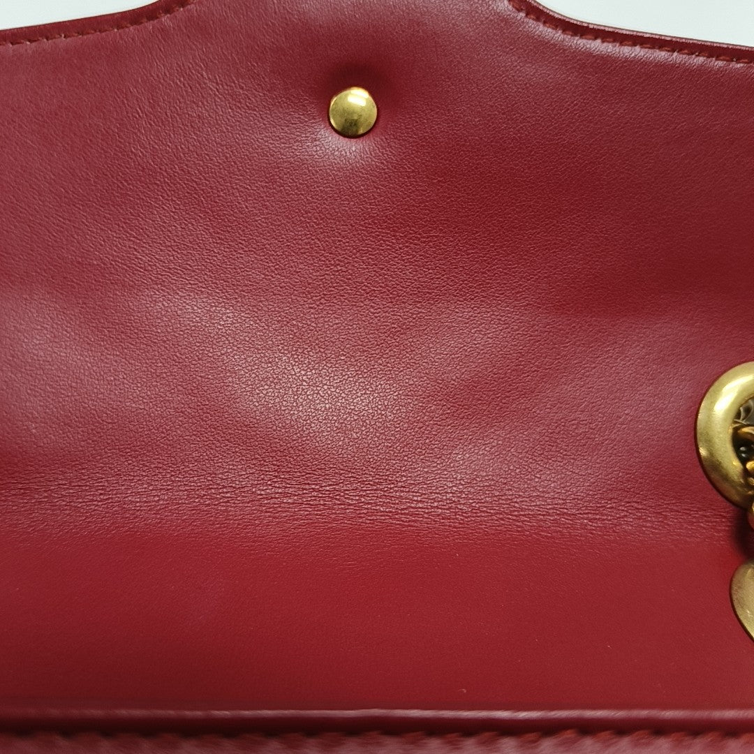 GG Marmont Small Quilted Calfskin Red