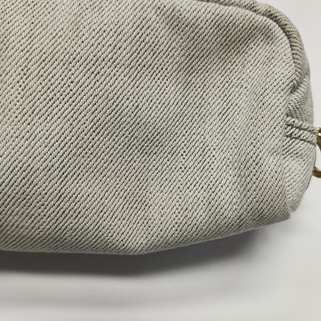 Denim Clutch White