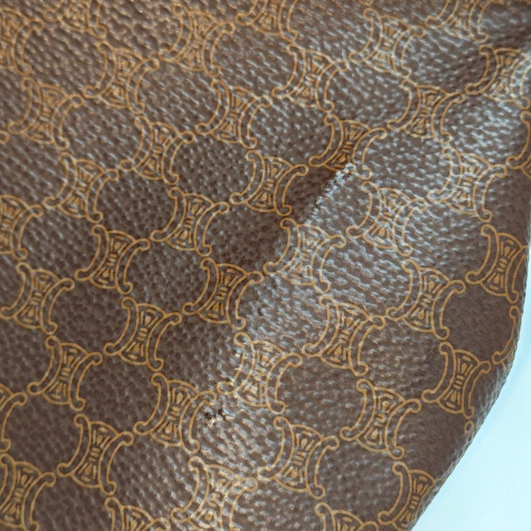 Authenticated pre-owned  MACADAM COSMETIC BAGS Coated Canvas Brown - Clutch at Looply