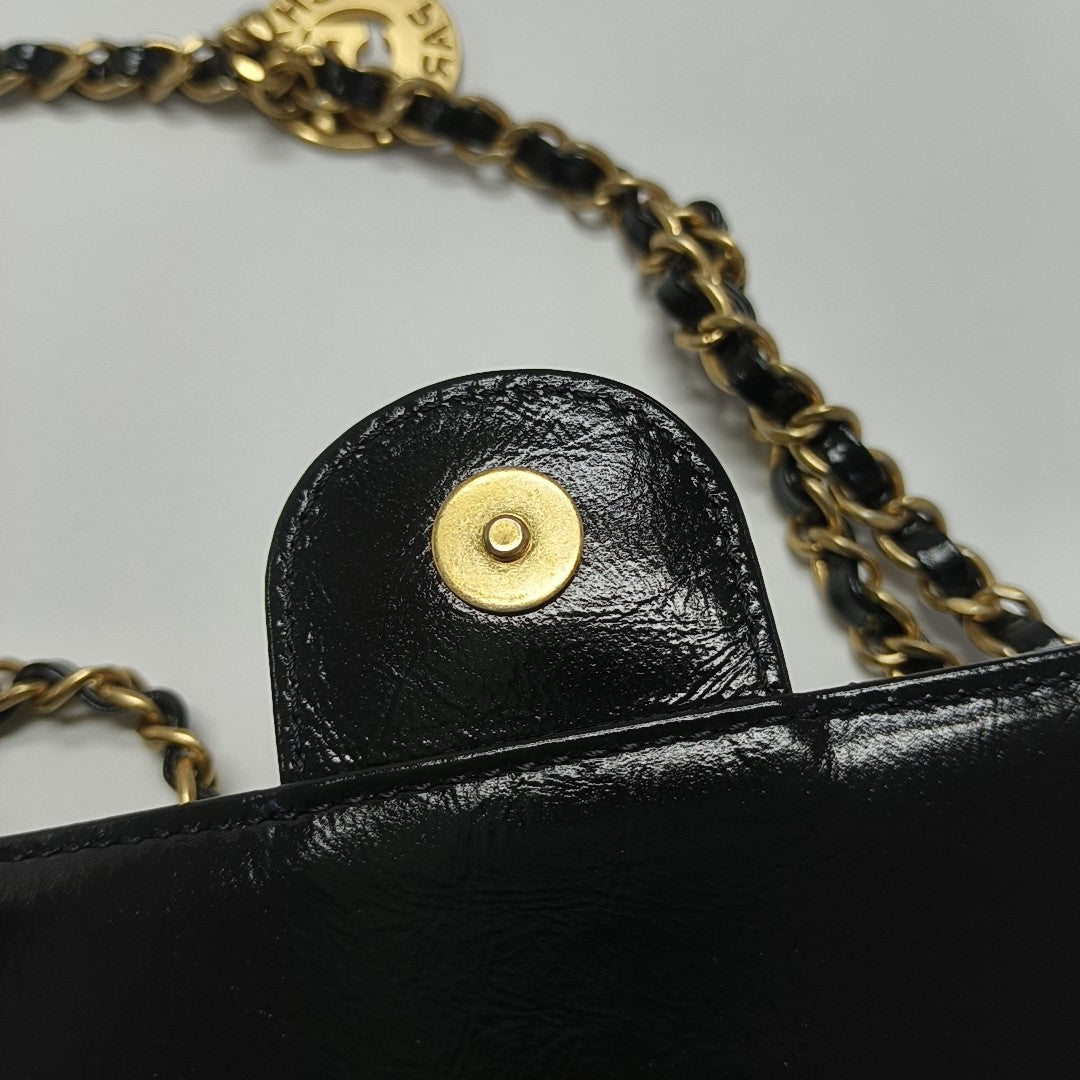 23C HOBO Small Quilted Calfskin Black