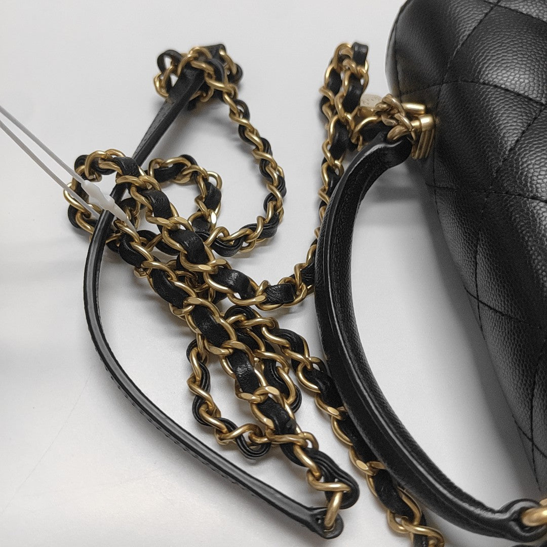 Quilted Grained Calfskin Mini Black
