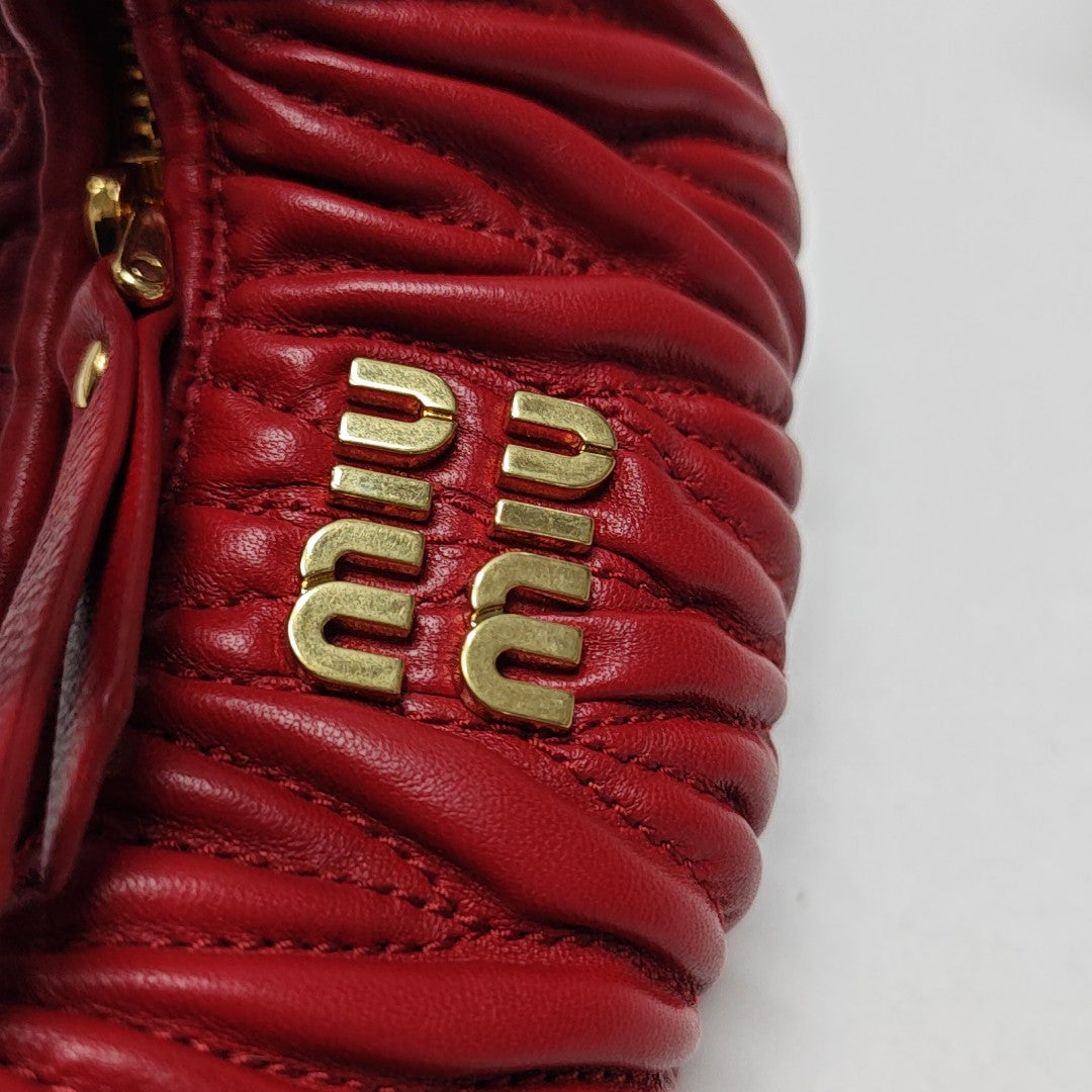 Wander Matelassé Super Mini Quilted Lambskin Red