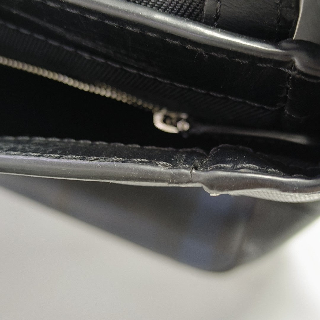 Coated Canvas Crossbody Bag Black