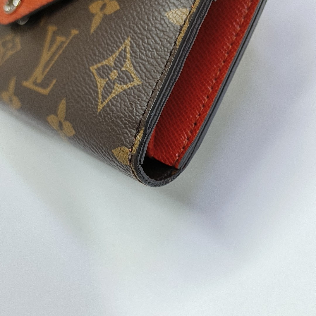 MARIE LOU Monogram Coated Canvas Brown Wallet