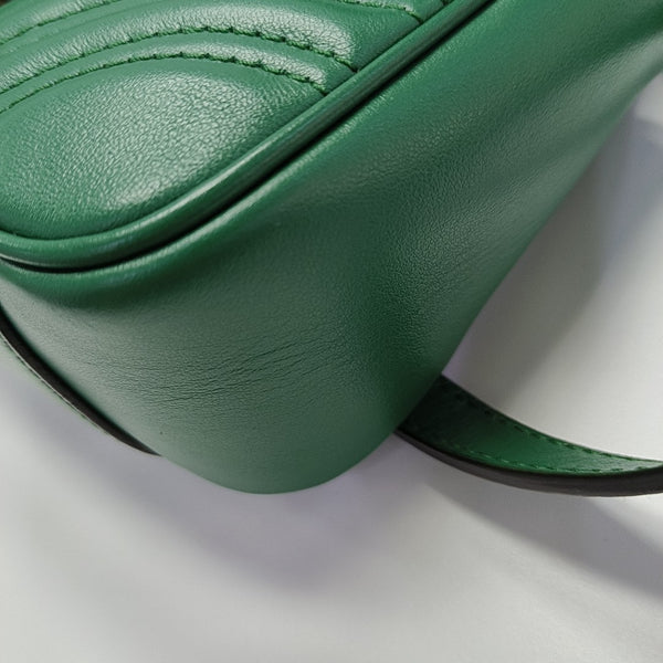 GG Marmont Small Quilted Calfskin Green