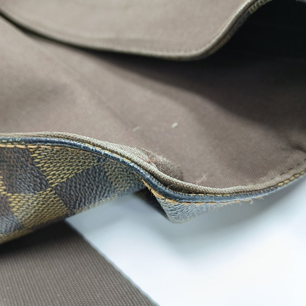 BASTILLE Damier Ebene Coated Canvas Brown