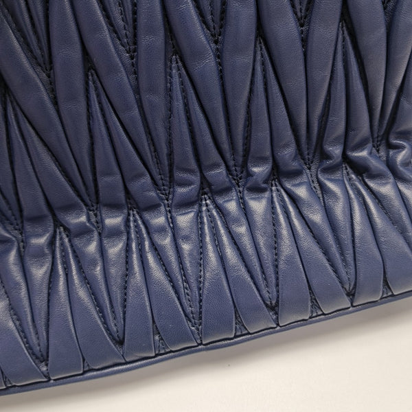 Quilted Lambskin Tote Bag Blue