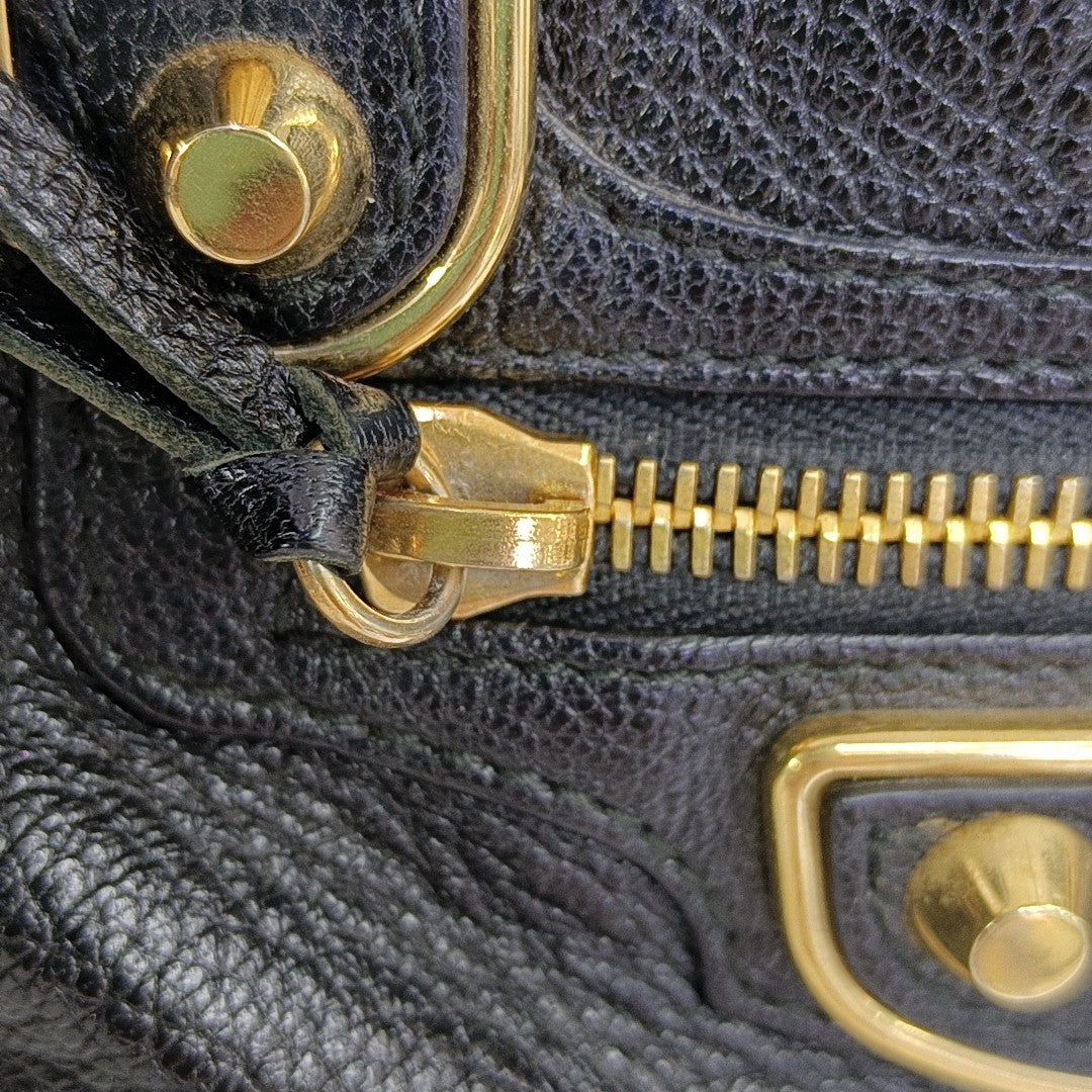 Classic Metallic Edge City Mini Lambskin Black