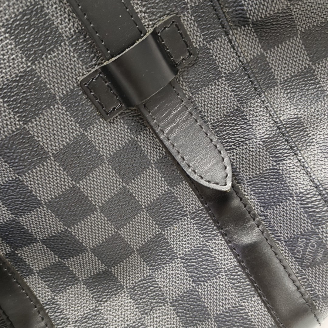 CHRISTOPHER MM Damier Graphite Coated Canvas Gray