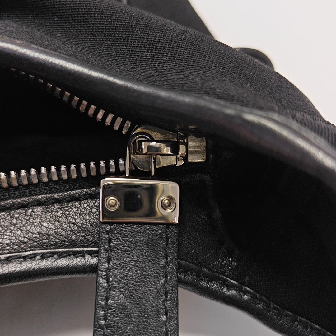 Nylon Top Handle Bag Black