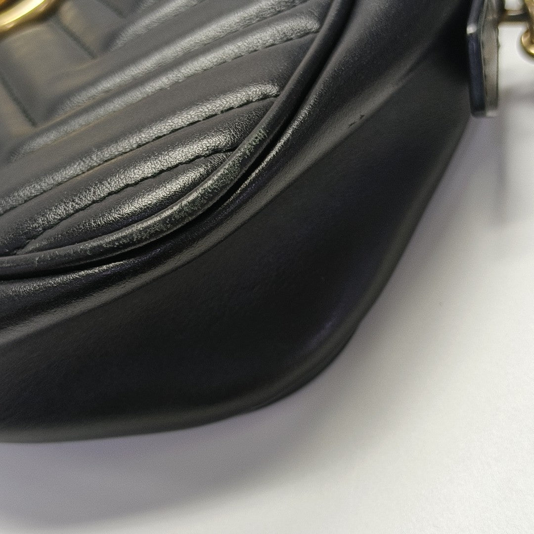 GG Marmont Small Quilted Calfskin Black