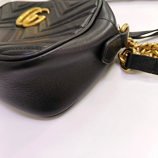 GG Marmont Small Quilted Calfskin Black