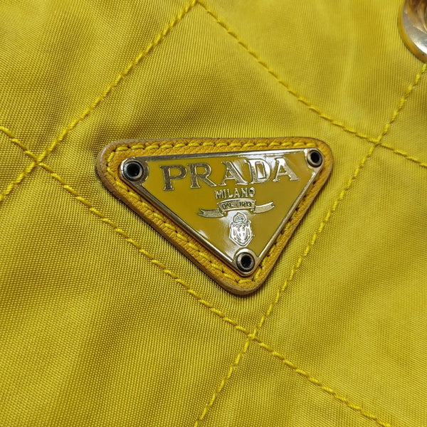 Quilted Nylon Shoulder Bag Yellow