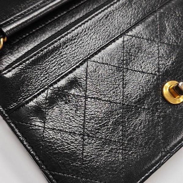 Quilted Calfskin Shoulder Bag Black