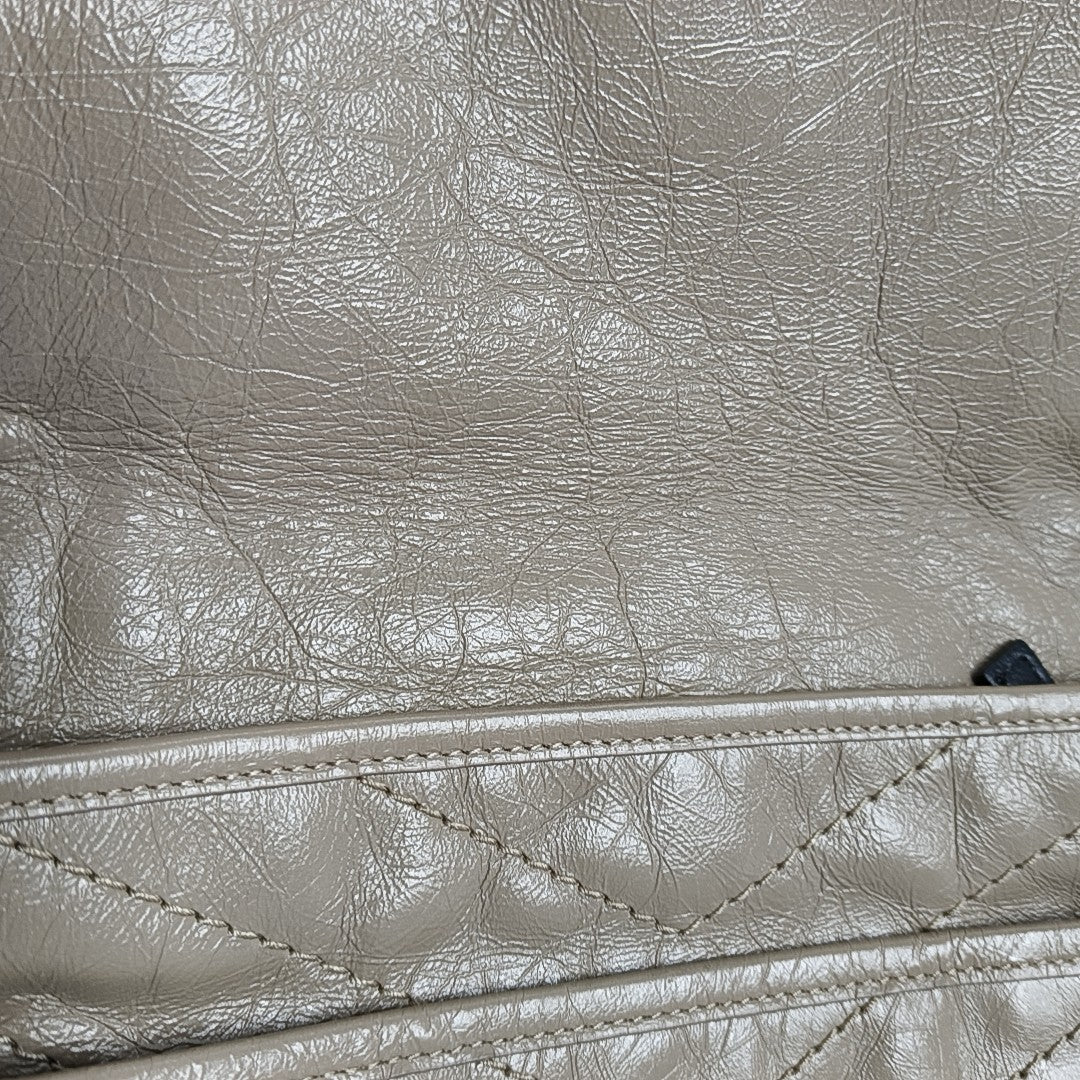 NIKI Medium Chevron Calfskin Beige