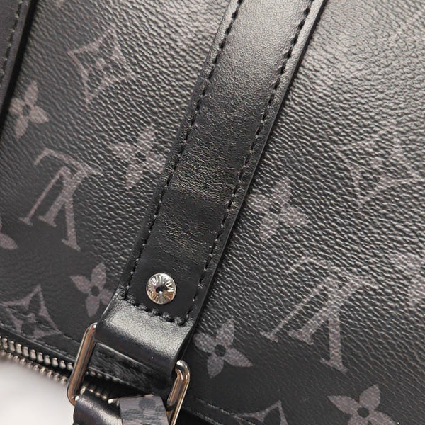 KEEPALL 25 Monogram Coated Canvas Black