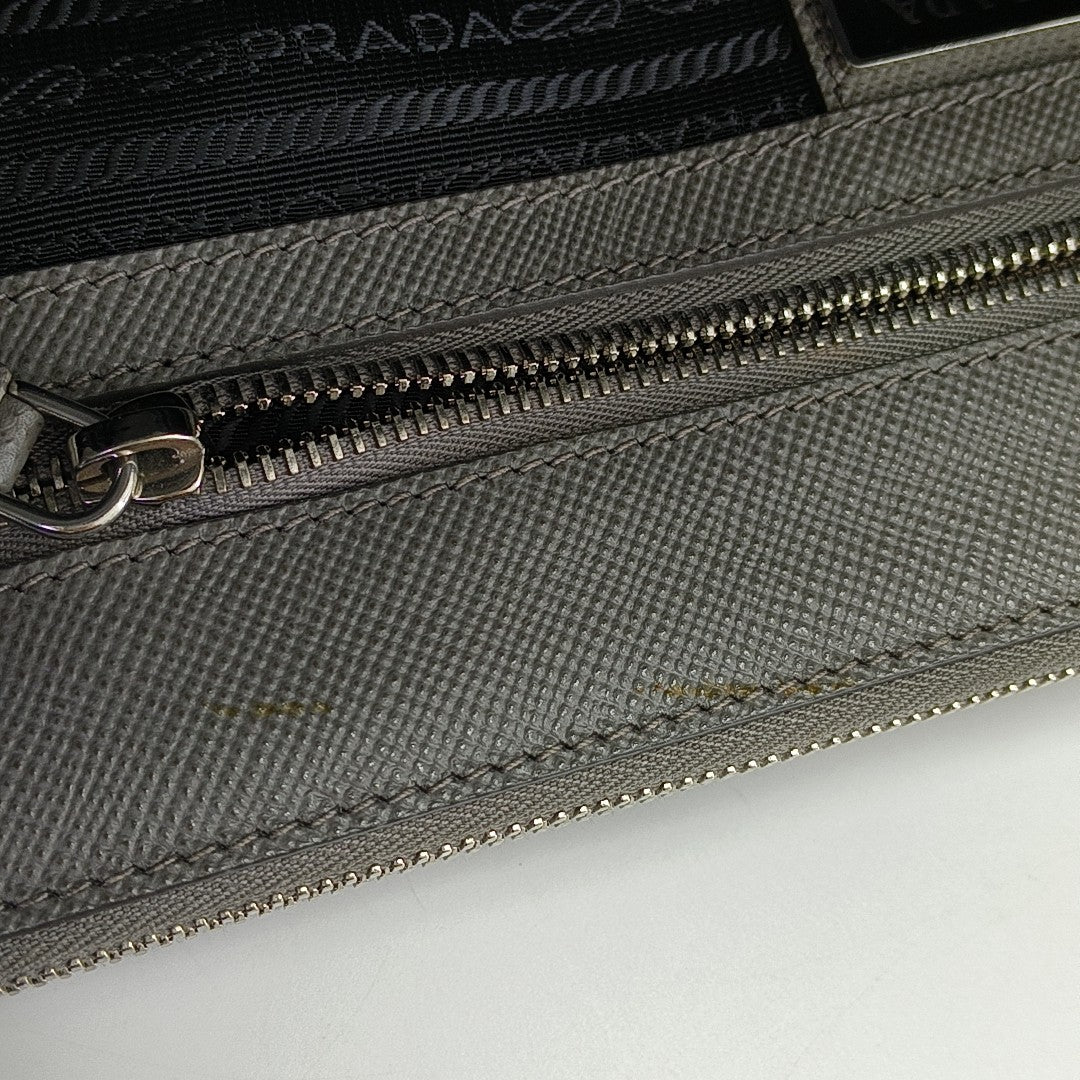 Galleria Large Saffiano Calfskin Gray