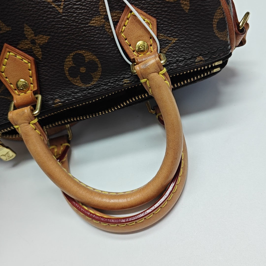 SPEEDY Nano Monogram Coated Canvas Brown