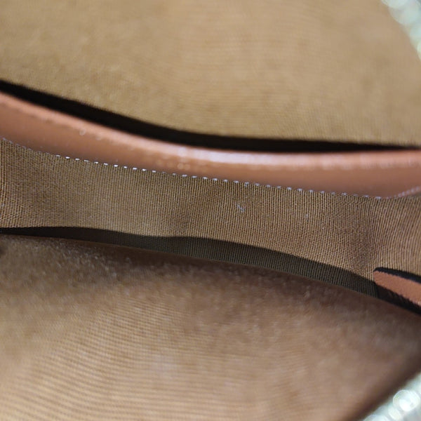 Coated Canvas Shoulder Bag Brown