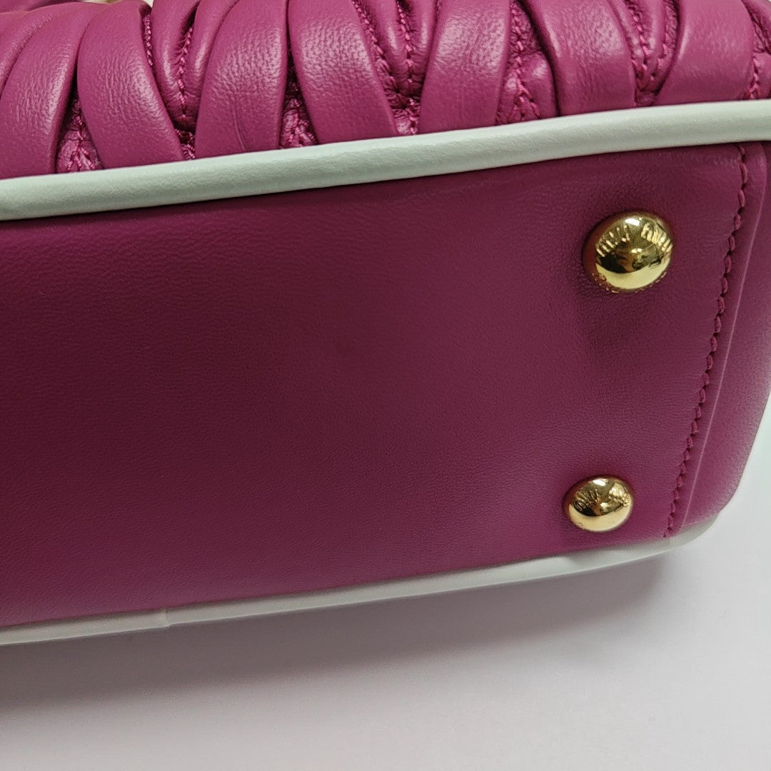 Arcadie Matelassé Small Quilted Lambskin Pink